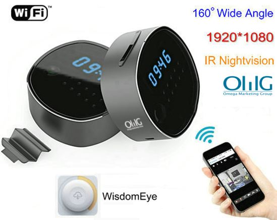 WIFI Clock Camera, HD1080P, H.264, Support SD Card 64GB, Nightvision