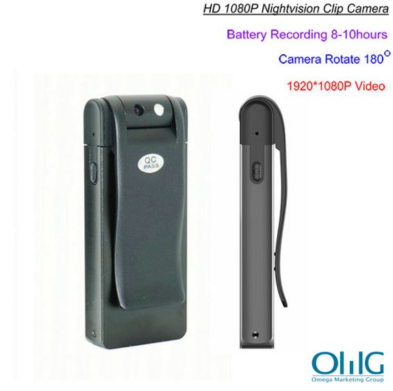 HD Clip Camera, Nightvision, 8-10hours Recording