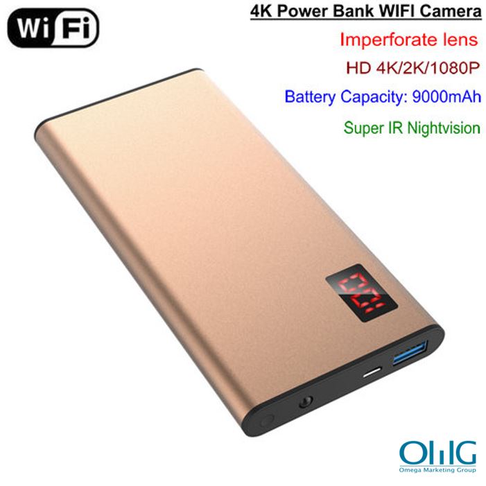 WIFI 4K Power bank Camera, Nightvision, HD4K,2K,1080P, SD Max 64G 