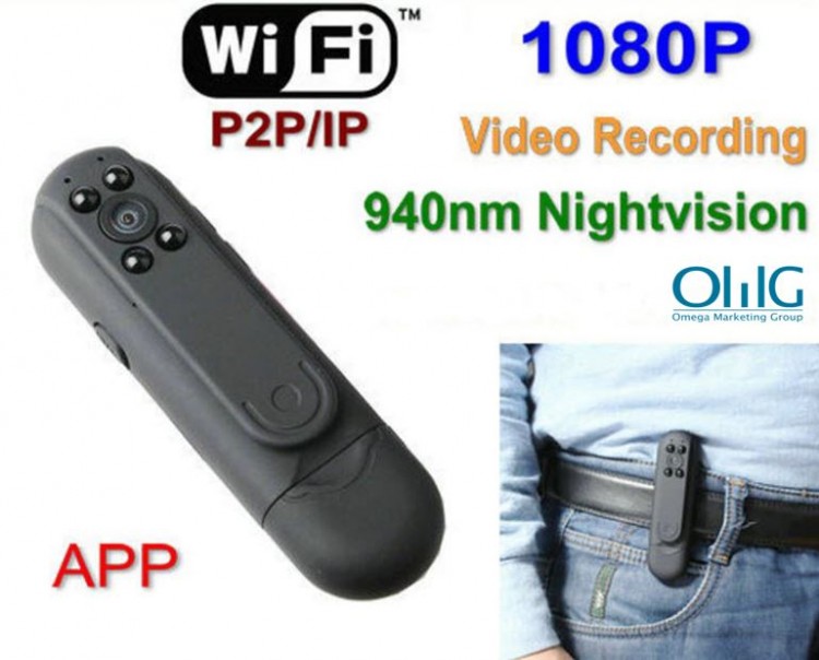 WIFI Pen Camera DVR, P2P, IP 1080P Video recorder, App Control 