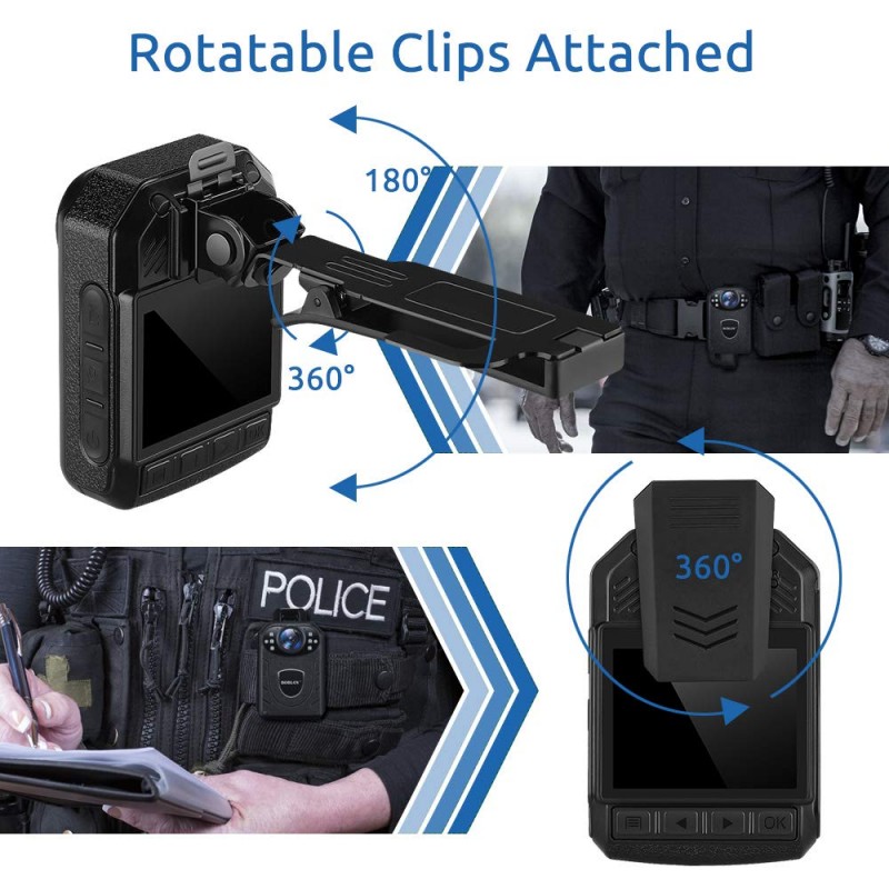 BWC055 – Mini Body Worn Camera with Removable SD Card - IR Night Vision - Rotatable Clip Attached