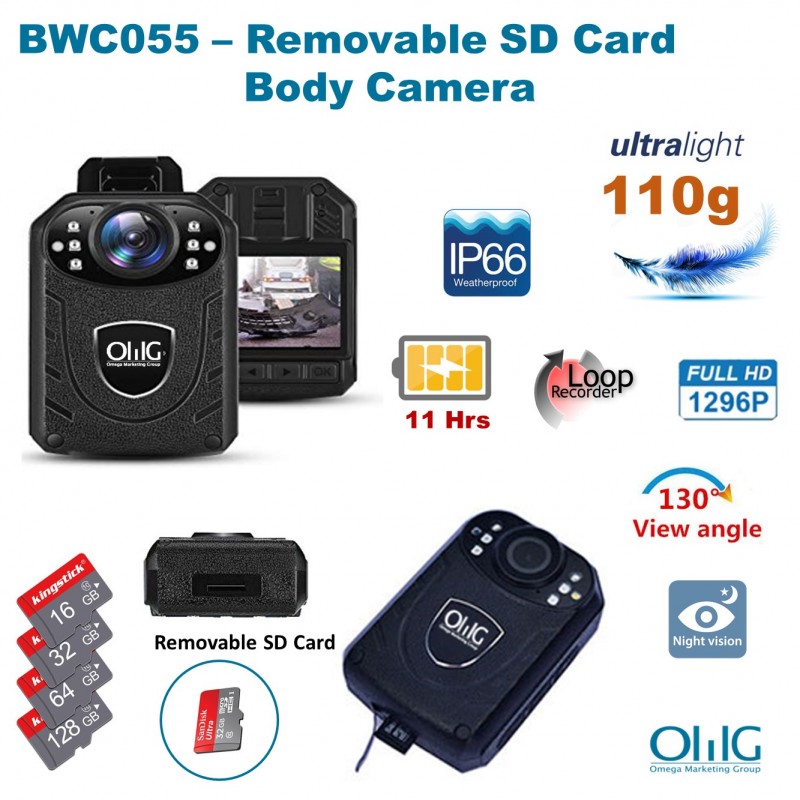 BWC055 – Mini Body Worn Camera with Removable SD Card