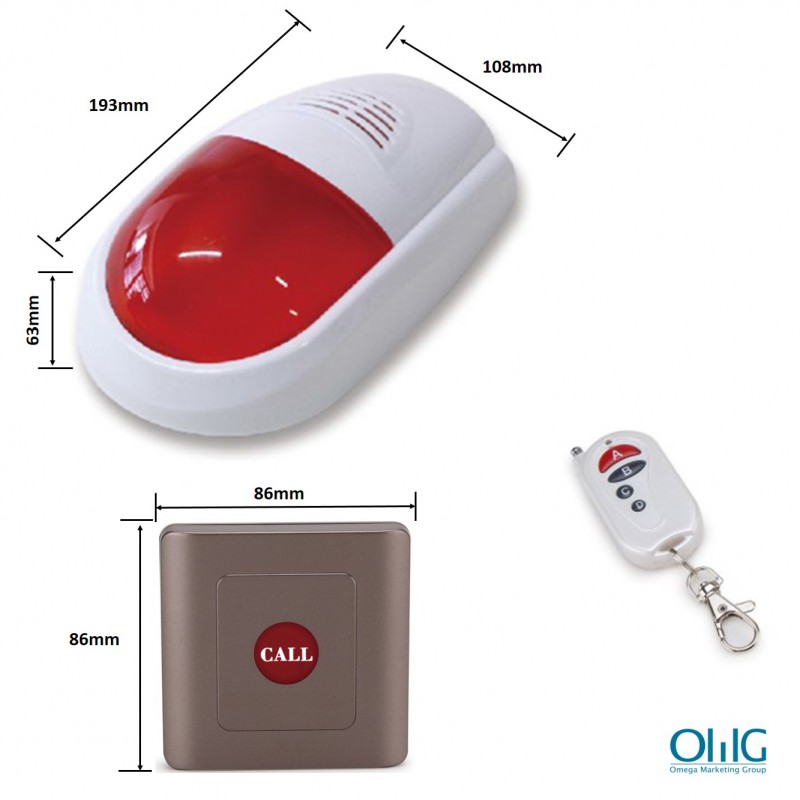 EA018 – OMG Wireless Waterproof Public Toilets Alarm (Sound & Light) - Dimension
