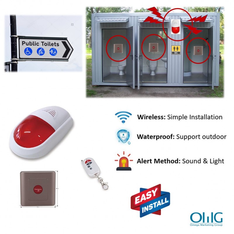 EA018 – OMG Wireless Waterproof Public Toilets Alarm (Sound & Light) - Main Page