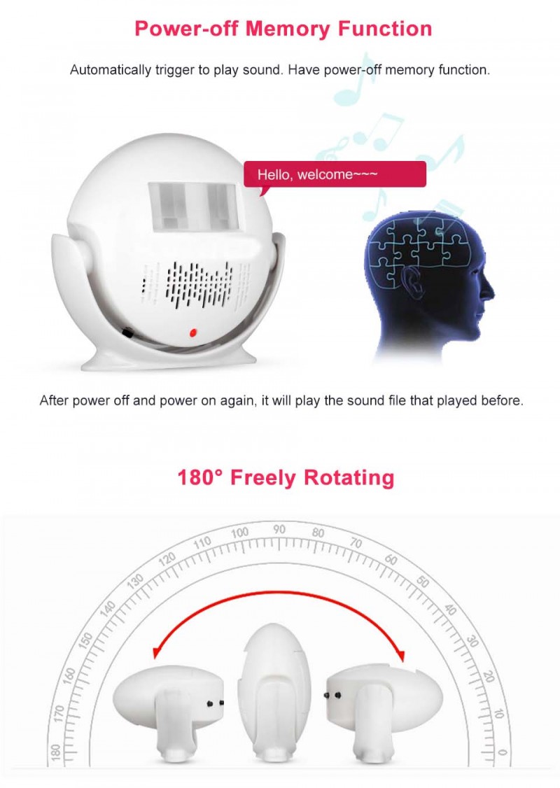 Pir Infrared Motion Sensor (Support Mp3 Sound) - Power Off Memory