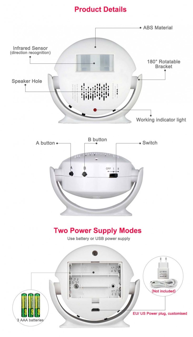 Pir Infrared Motion Sensor (Support Mp3 Sound) - Product Details