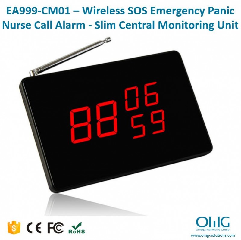 EA999-CM01 – Wireless SOS Emergency Panic Nurse Call Alarm - Slim Central Monitoring Unit