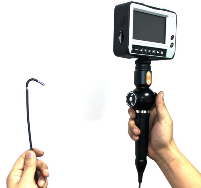 END010 - Portable Industry Endoscope Video Scope with 4-way tip articulations，more than 150deg, probe lens can rotate 360deg