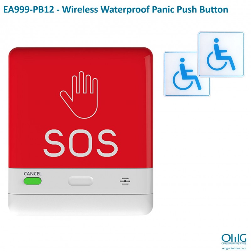 EA999-PB12 - Wireless Waterproof Panic Push Button