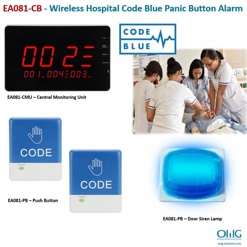 EA081-CB - Wireless Hospital Code Blue Panic Button Alarm v2