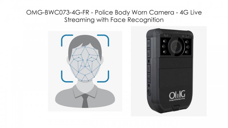 BWC073-4G-FR - Police Body Worn Camera - 4G Live Streaming with Face Recognition