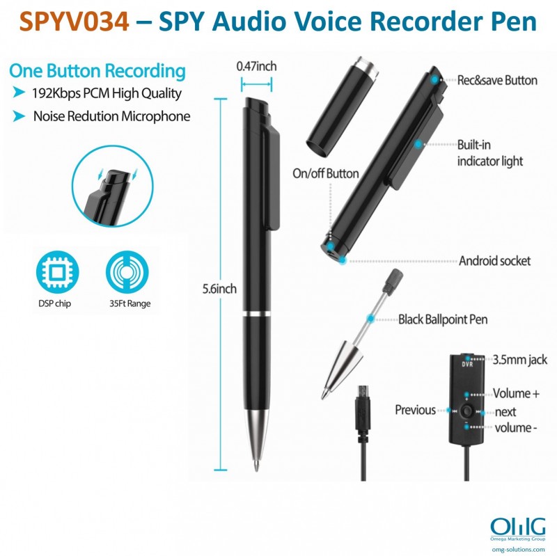 SPYV034 – SPY Audio Voice Recorder Pen - Main v2-0