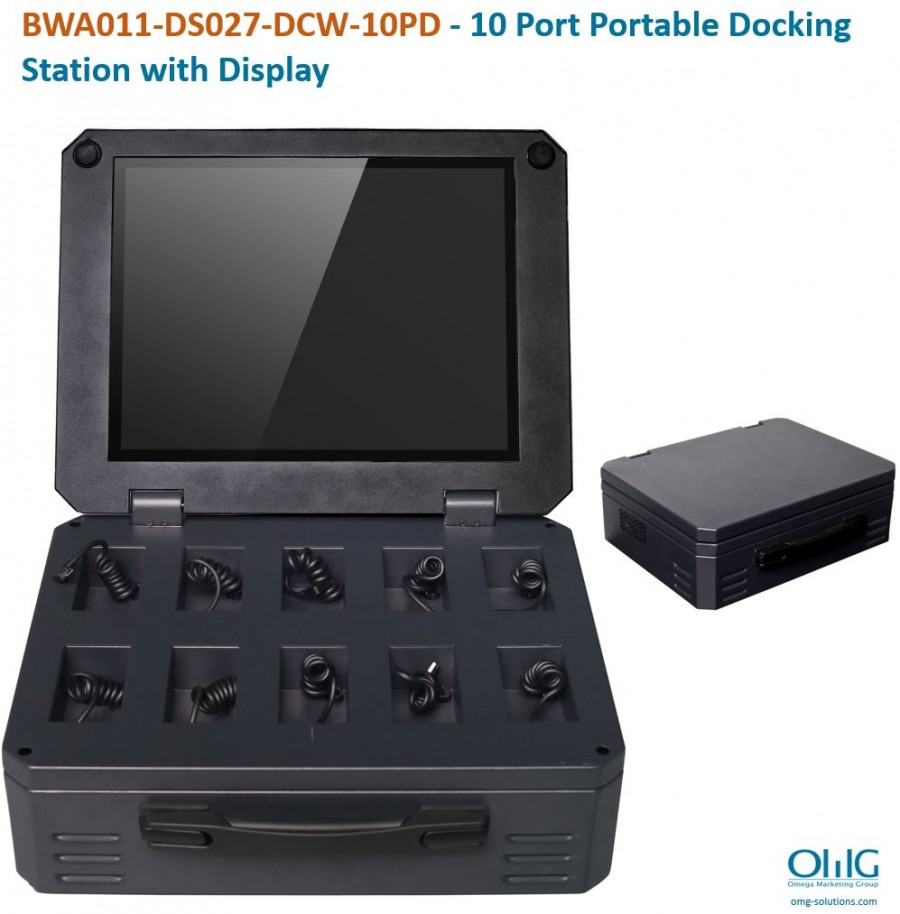 BWA011-DS027-DCW-10PD - 10 Port Portable Docking Station with Display - Main v2