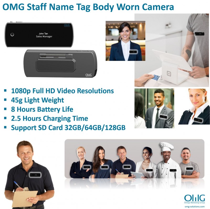 BWC115 - OMG Staff Name Tag Body Worn Camera