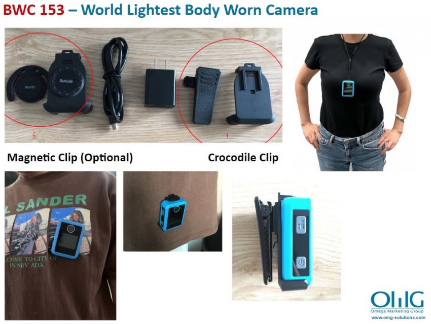 BWC153 - Super Light Weight Body Camera - Accessories