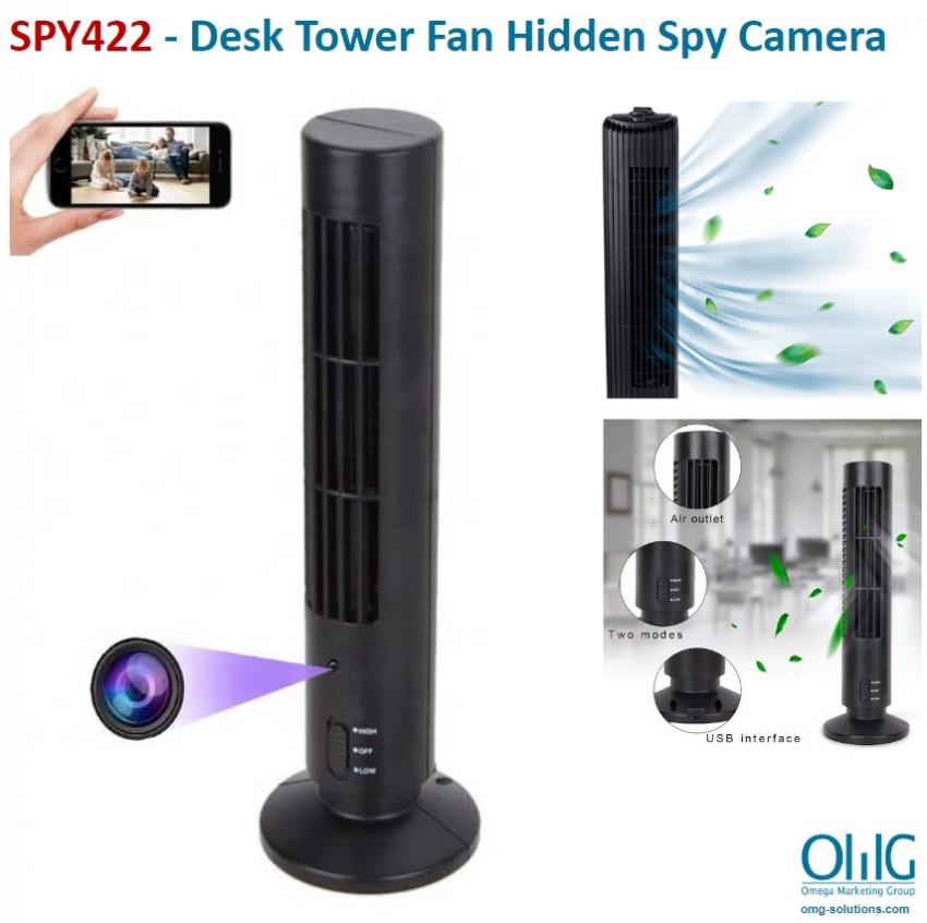 SPY422 - Desk Tower Fan Hidden Spy Camera