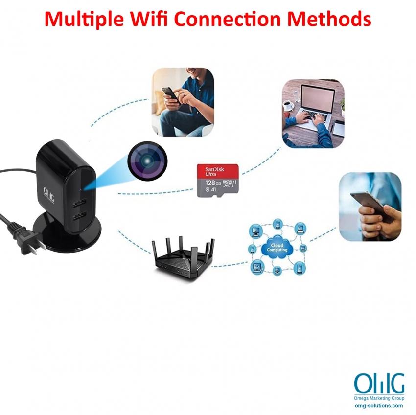 SPY326 - USB Charger WIFI SPY Camera Multiple Wifi Connection Methods