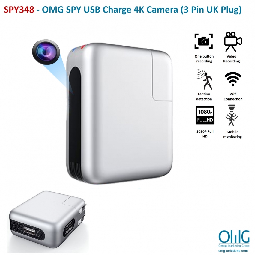 SPY348 – OMG SPY USB Charge 4K Camera (3 Pin UK Plug) Main Page