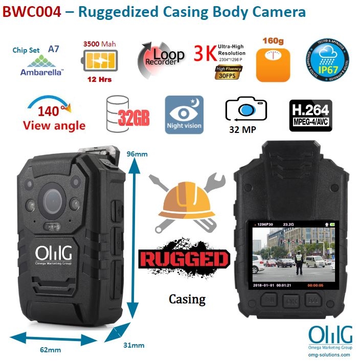 BWC004- OMG Ruggedized Casing Body Camera