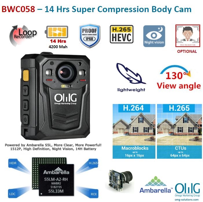 BWC058 - OMG High Compression Body Worn Camera