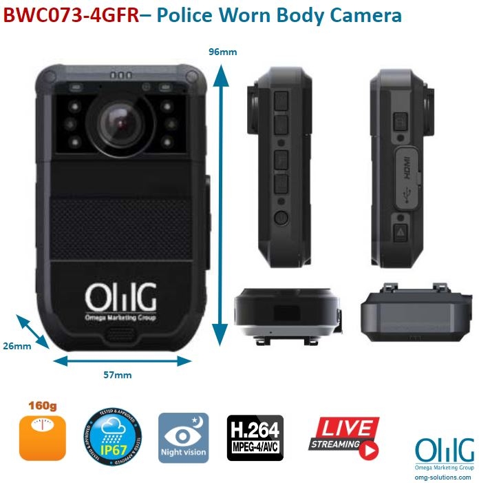 BWC073 - Face Recognition 4G Body Worn Camera
