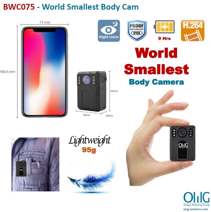 BWC075 - OMG World Smallest Mini Police Body Worn Camera