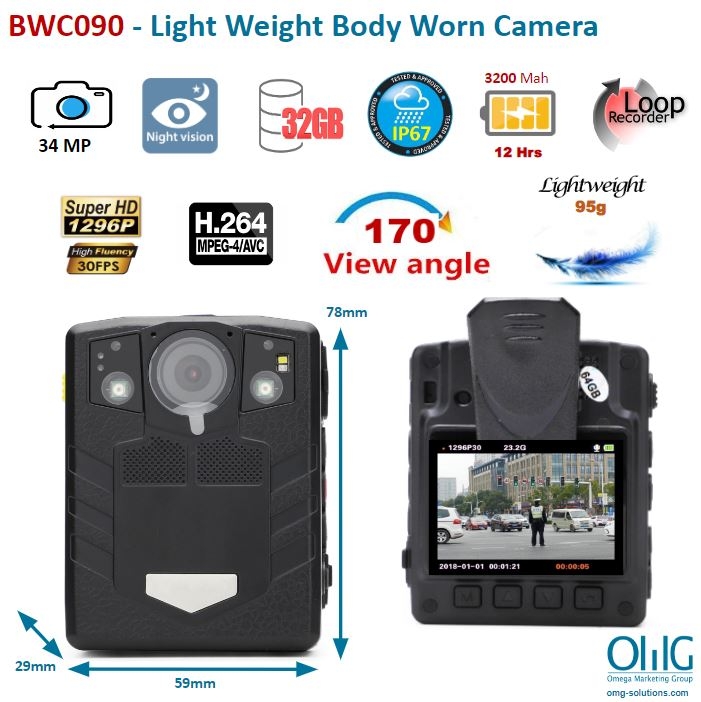 BWC090- Light Weight Body Worn Camera
