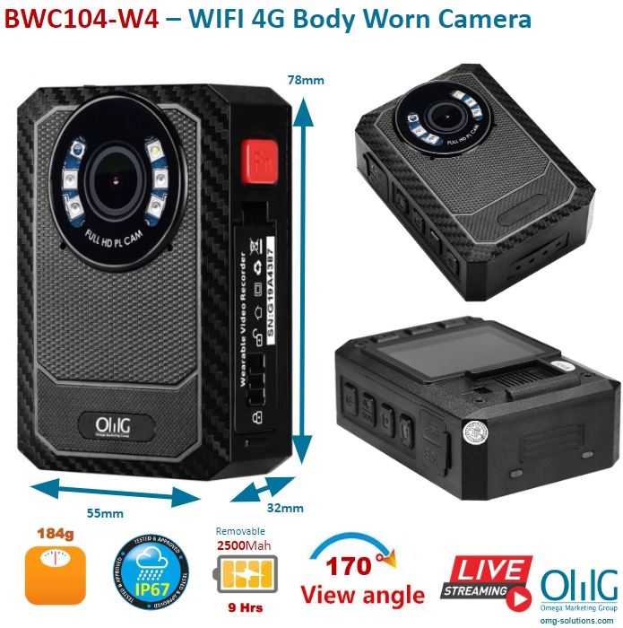 BWC104-W4-WIFI-4G-Body-Worn-Camera-Removable-Battery