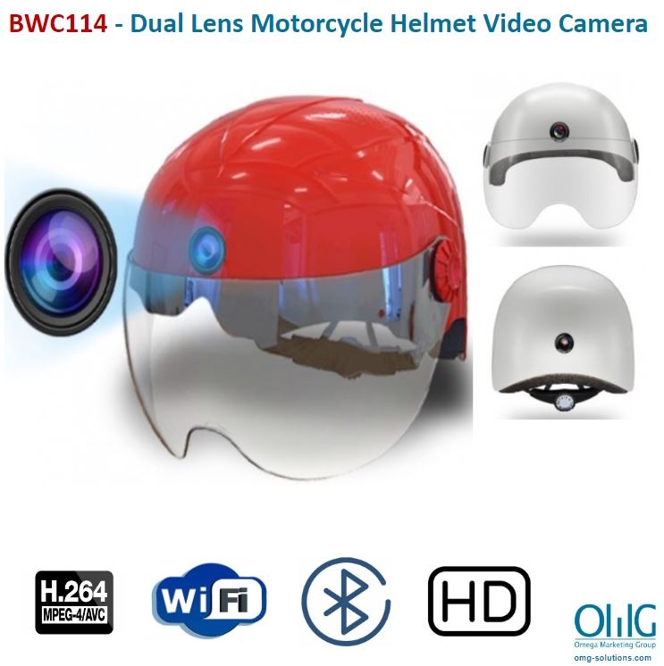 BWC114 - Dual Lens Motorcycle Helmet Camera