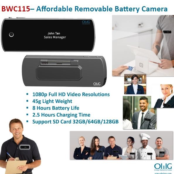 BWC115 - OMG staff badge tag body worn camera
