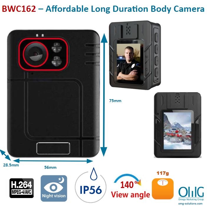 BWC162 - OMG Affordable Long Duration Body Worn Camera