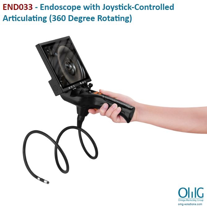 END033 - Endoscope - Borescope with Joystick-Controlled Articulating (360 Degree Rotating)