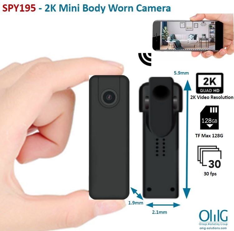 SPY195 - OMG 2K Mini Body Worn Camera