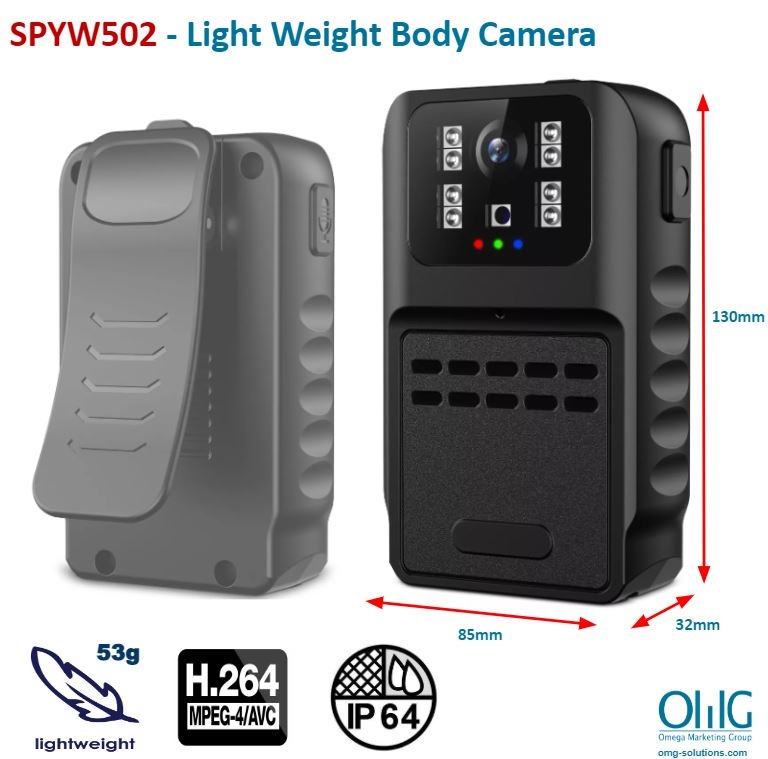 SPYW502 - Light weight Body Camera main page