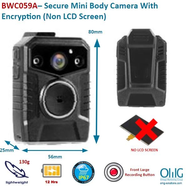 BWC059 - OMG Secure Mini Body Worn Camera With Encryption ( non LCD Screen)