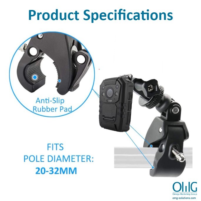 BWA025 - OMG Body Camera - Motor Bike - Bicycle Clamp Mount - Product Specification