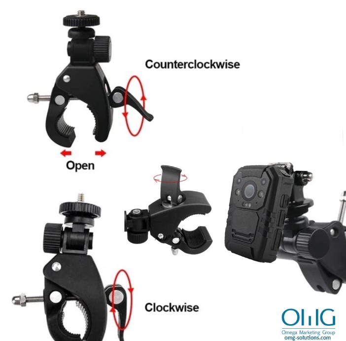 BWA025 - OMG Body Camera - Motor Bike - Bicycle Clamp Mount Products Clockwise