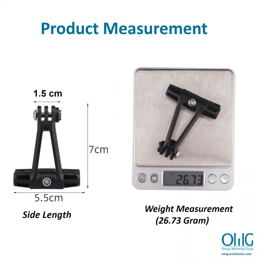 BWC 030 - OMG Camera Assessories - Bicycle Saddle Rail Seat Lock Stabilizer - Measurement Page