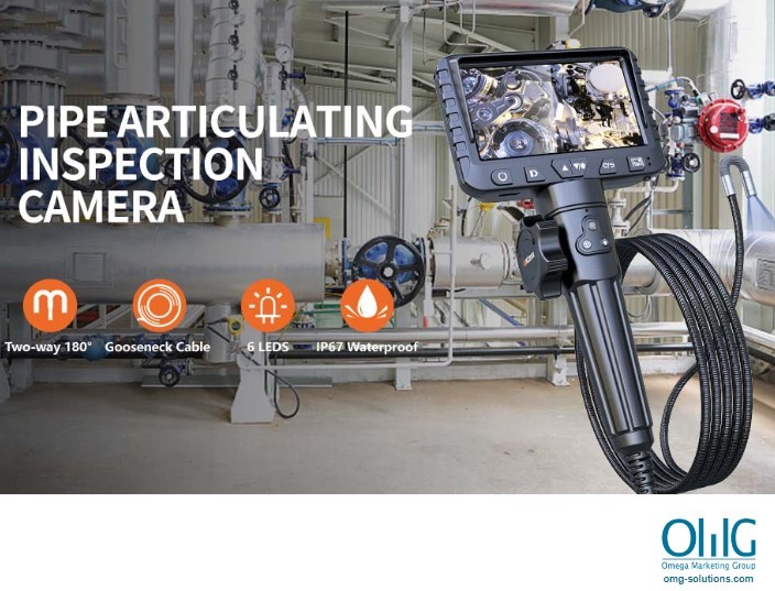 END037 - OMG Articulating Borescope Endoscope Industrial Grade Sewer Inspection Camera