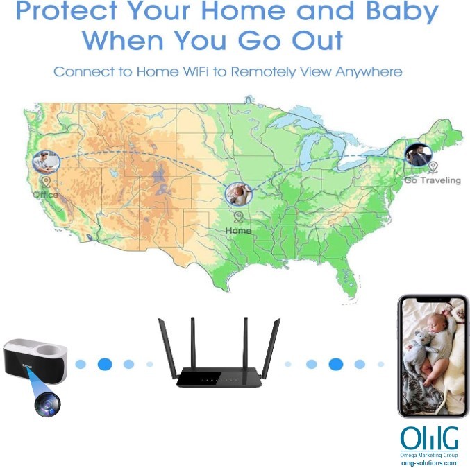 OMG solution - SPY - Spy 446 Hair Dryer Holder Home Security Cam - WIFI connectivity