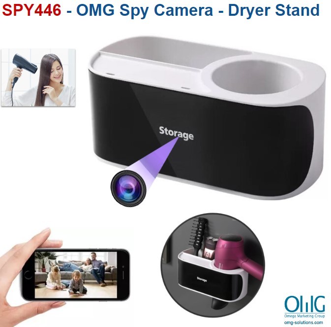 SPY446 - OMG Hidden Spy Camera - Hair Dryer Stand