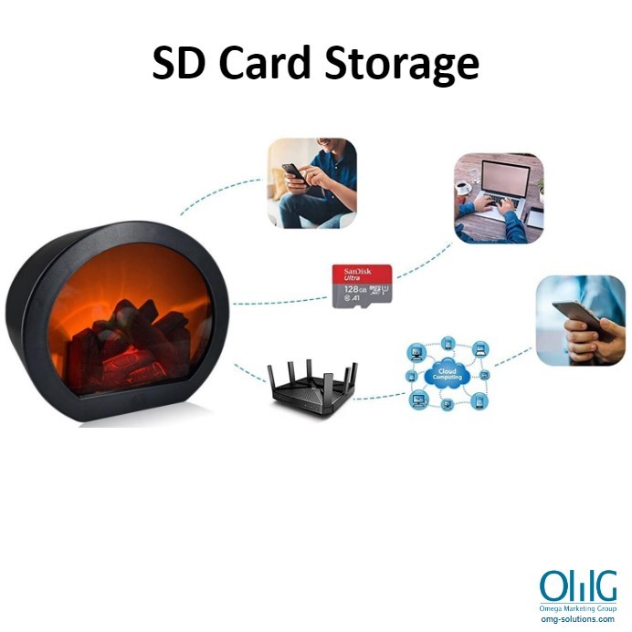 SPY456 - OMG Hidden Spy Camera - Fireplace Decorative Light - SD Card Storage