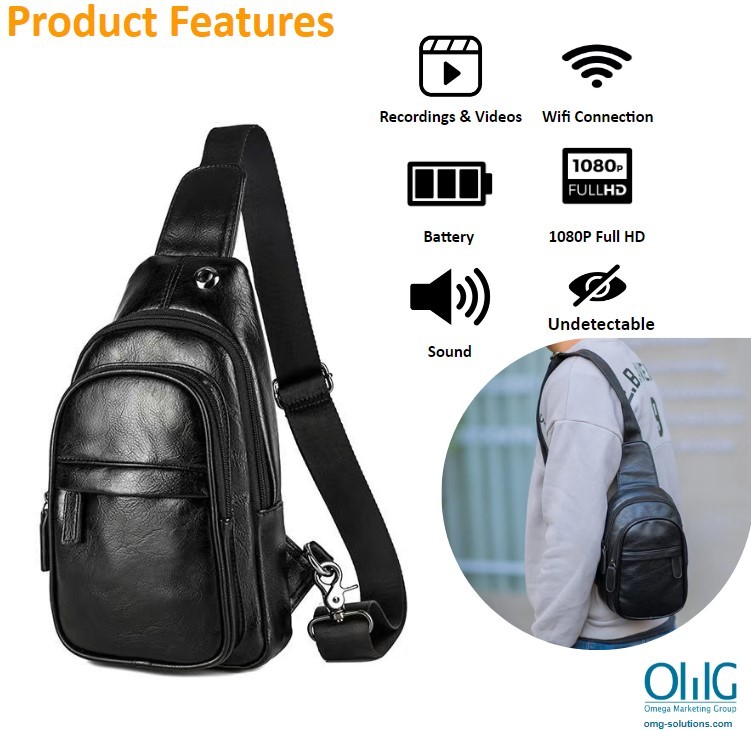 SPY604 - OMG Hidden Spy Camera - Shoulder Sling Bag