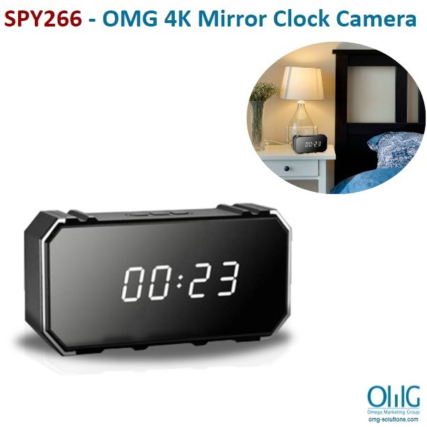 4K Mirror Clock Camera, HD4K2K1080P, 8pcs IR For Nightvision, SD Card Max 128G - Main Page