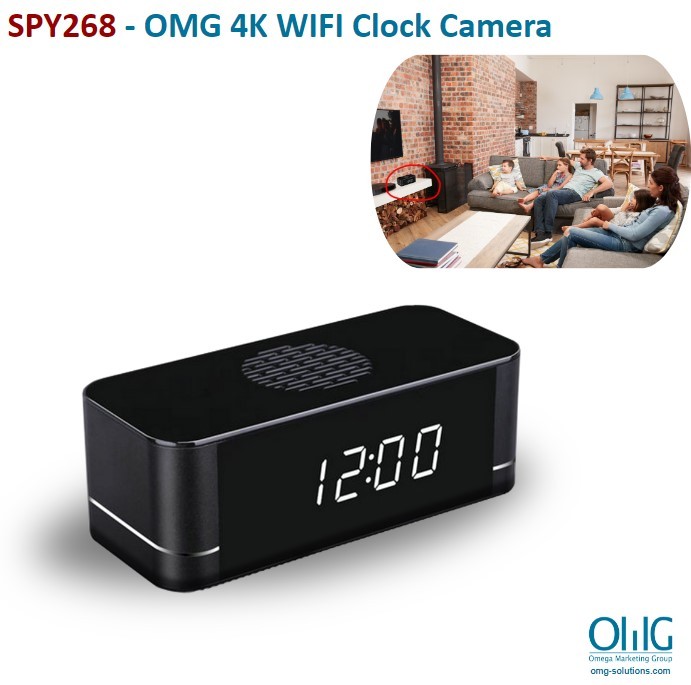 4K WIFI Clock Camera, Built Speaker Two Way Talk, 3000mAh Battery - Main Page