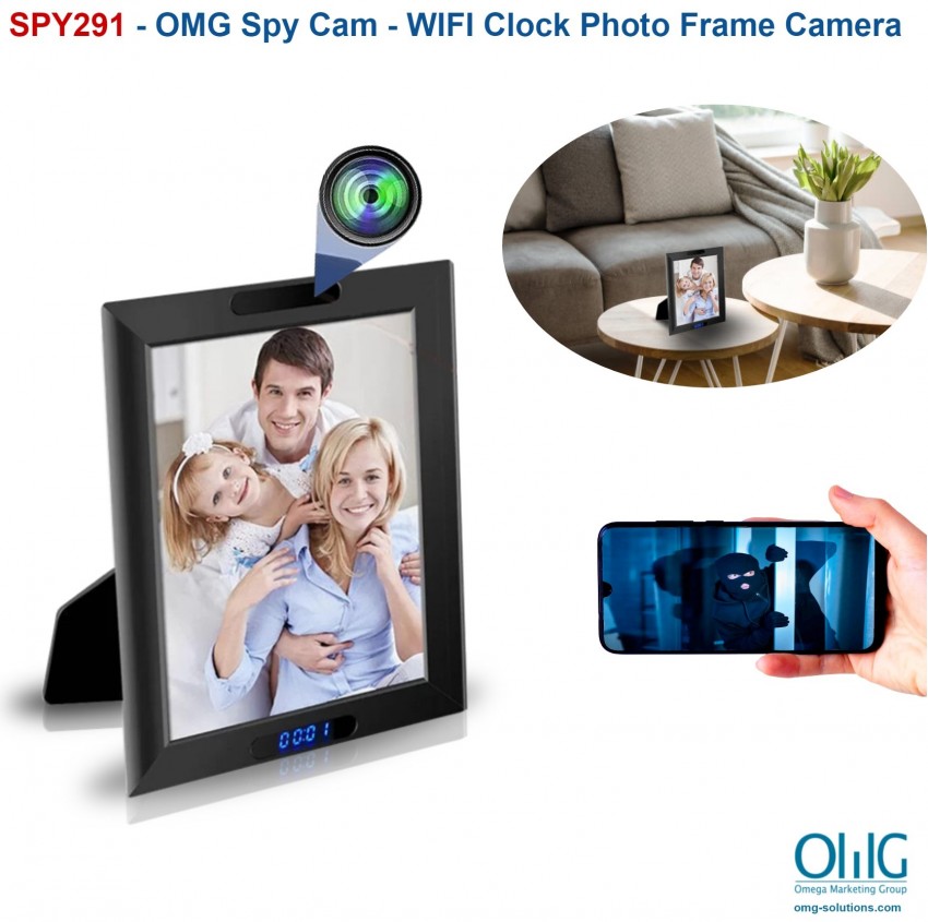 OMG Solution - SPY291 - WIFI Clock Photo Frame Camera, HD1080P,Clock Function, TF Max 128G, 3500mAh battery Main Page