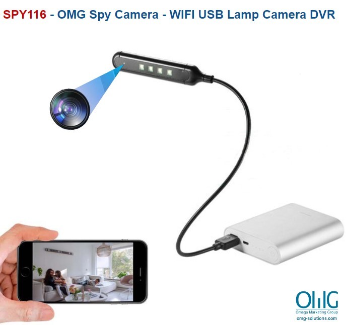 SPY116 - OMG Spy Camera - WIFI USB Lamp Camera DVR