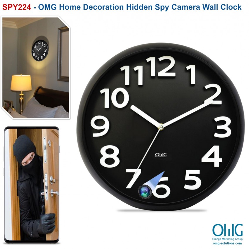SPY224 - OMG - Home Decoration Wifi Wall Hidden Spy Camera Clock - Main Page V2