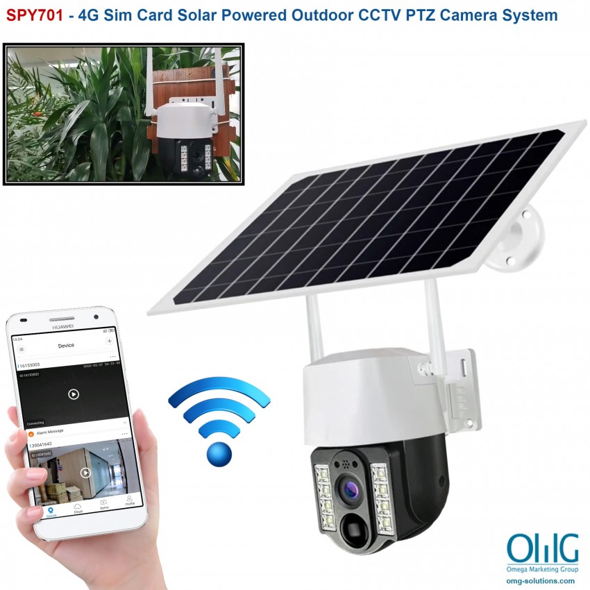 SPY701 - 4G Sim Card Solar Powered Outdoor CCTV PTZ Camera System - Main Page