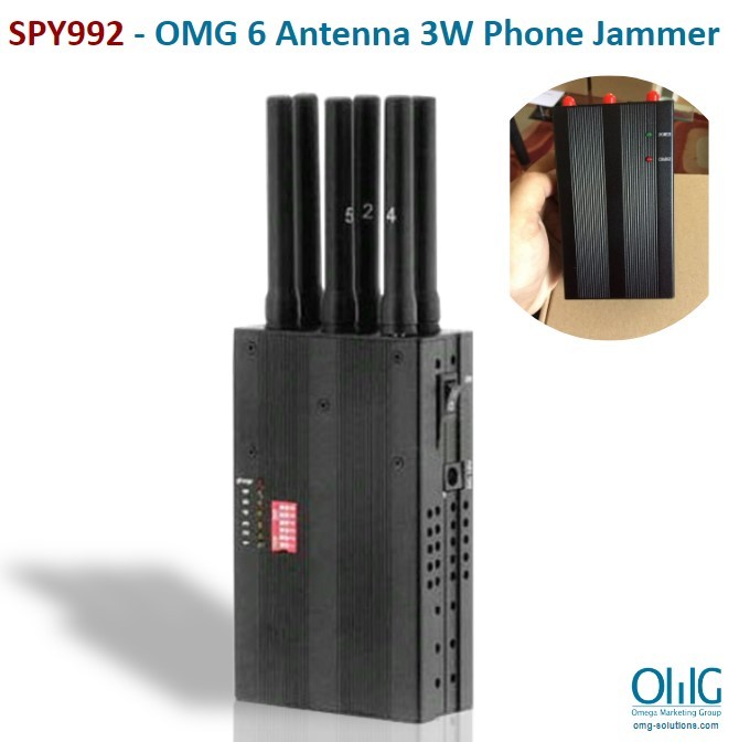 SPY992 - OMG - 6 Antenna 3W Phone Jammer, CDMA,GSM.DCS,PHS, 3G, 4G, GPS, Lojack, High Quality Main Page